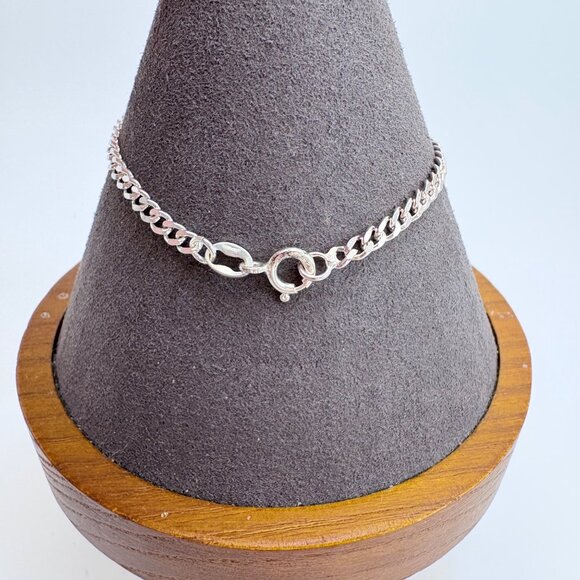 VTG Italy Sterling Silver 925 Heart Curb Link ID Bracelet Size 6.5" Length - Picture 5 of 9